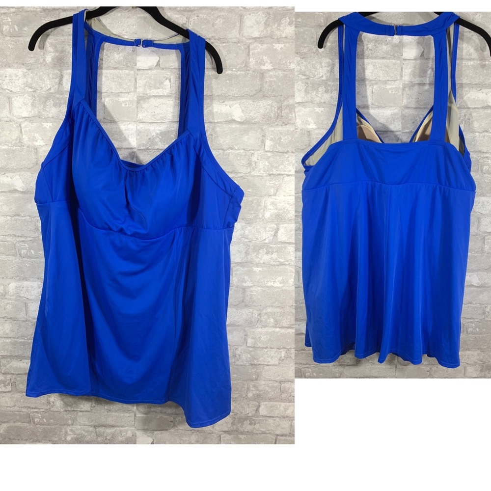 CATHERINES TANKINI BIKINI TANK TOP Swimsuit BLUE, pre-owned, royal blue, size 30